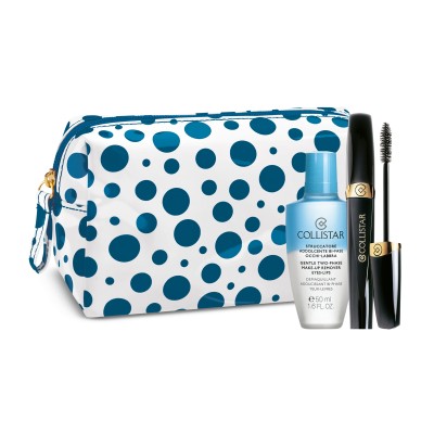 1 - Collistar Cofanetto Supermascara Tridimensionale Extra Nero + Struccatore Bi-fase 50 ml + Pochette Fashion