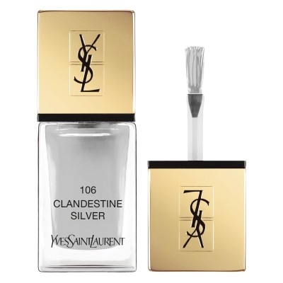 1 - Yves Saint Laurent La Laque Couture 106 Clandestine Silver 10ml