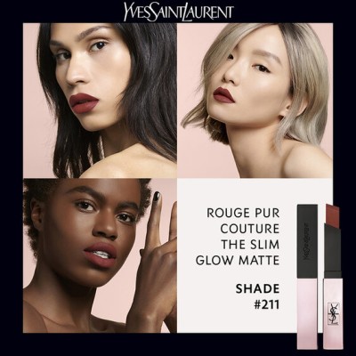 1 - Yves Saint Laurent Rouge Pur Couture The Slim Glow Matte 211 Transgressive Cacao 2ml
