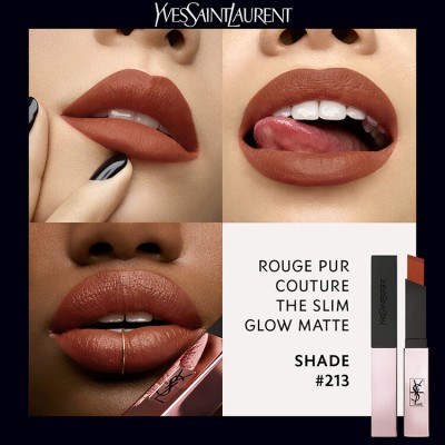 1 - Yves Saint Laurent Rouge Pur Couture The Slim Glow Matte 213 No Taboo Chill 2ml