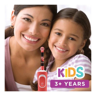1 - Oral-B Kids Electric Toothbrush Disney Cars Child Rotating toothbrush Red
