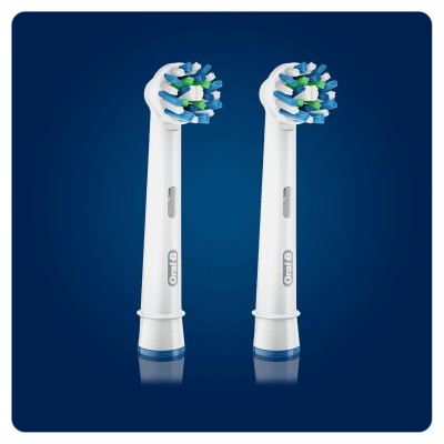 1 - Oral-B CrossAction Brush Heads 2 pz Blu, Bianco