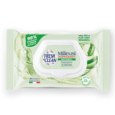 1 - Fresh&Clean Milleusi disinfettanti, 20 salviettine