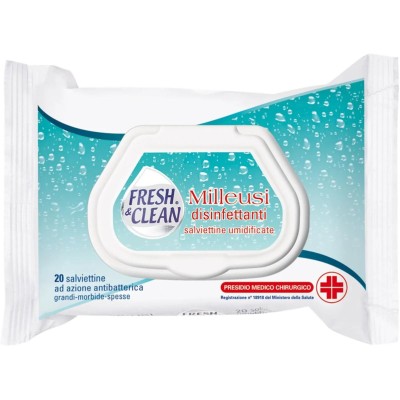 1 - Fresh&Clean Milleusi disinfettanti, 20 salviettine