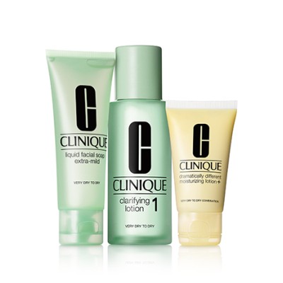 1 - Clinique 50ml Liquid Face Wash, 100ml Clarifying Lotion, 30ml Dramatically Different Moisturizing Lotion+