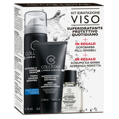 1 - Collistar Superidratante Protettivo Quotidiano 50ml + Dopobarba Pelli Sensibili 15ml + Schiuma Da Barba Aderenza Perfetta 75