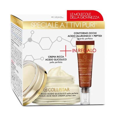 1 - Collistar Crema ricca acido glicolico 50 ml + in omaggio contorno occhi acido ialuronico + 7.5 ml