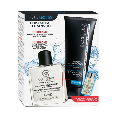 1 - Collistar Dopobarba Pelli Sensibili 100ml + Shampoo Ridensificante Anticaduta + Concentrato 6ml
