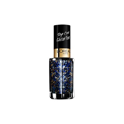 1 - L’Oréal Paris Make-Up Designer Color Riche Les Topcoats 955 Hip Hop top coat per unghie Blu/Oro