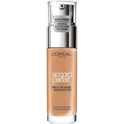 1 - L’Oréal Paris Make-Up Designer Accord Parfait Hydra Hyaluronic Pump bottle liquid D7 Ambre Doré