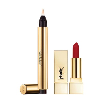 1 - Yves Saint Laurent Cofanetto Touche Eclat + Mini Rossetto Rouge Pur Couture
