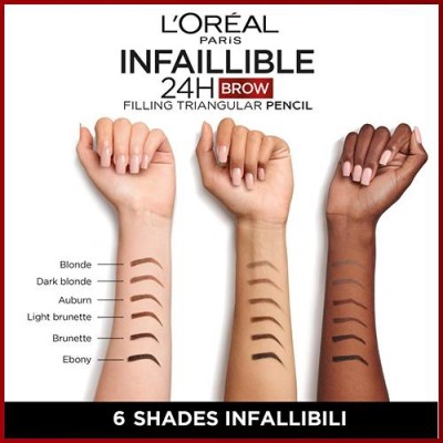 1 - L’Oréal Paris 24H Brow Filling Triangular Matita per Sopracciglia 6.0 Dark Blonde