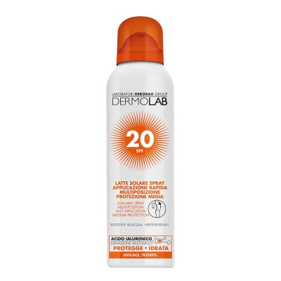 1 - Dermolab Latte Solare Spray Protezione Media SPF 20 Viso E Corpo 150ml
