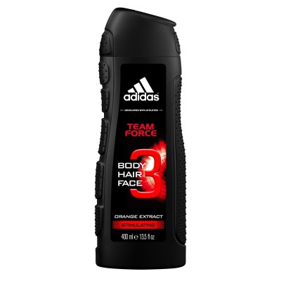 1 - Adidas Team Force 3in1 Body, Hair and Face Shower Gel for Him, 400ml