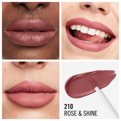1 - Rimmel Rosetto Liquido Lasting Mega Matte 210 Rose & Shine 7.4 ml