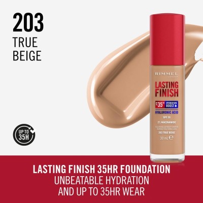 1 - Rimmel Lasting Finish 35 Hour Foundation 203 True Beige