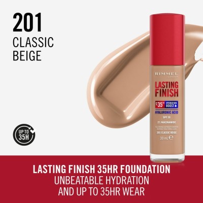1 - Rimmel Lasting Finish Hydration Boost 35H 201 Classic Beige 30 ml