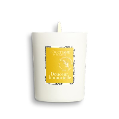 1 - L'Occitane Douceur Immortelle Uplifting Candle wax candle Cylinder Basil, Cypress, Eucalyptus White 1 pc(s)