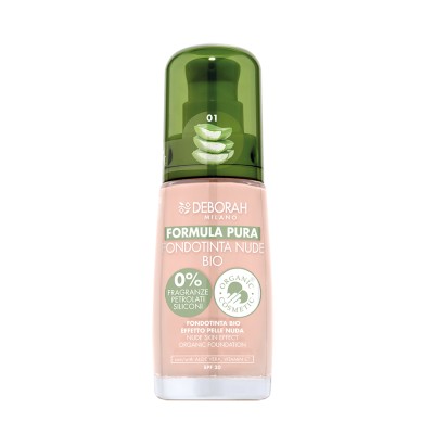 1 - Deborah Milano Formula Pura Fondotinta Nude Bio 01 Ivory 30ml