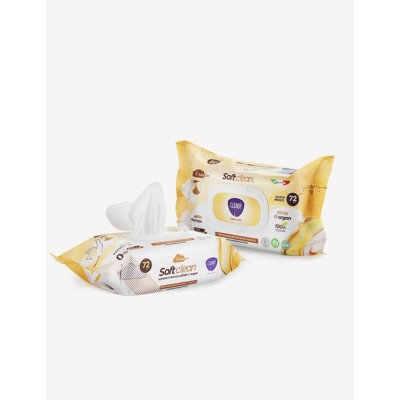 1 - CLENDY 72 pz salviette imbevute soft clean argan