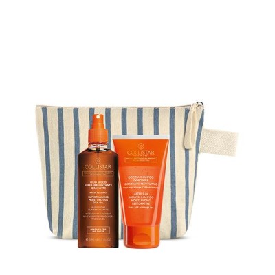 1 - Collistar Supertanning Moisturizing Dry Oil 200 ml + After Sun Shower-Shampoo 150 ml + Pochette in 100% recycled fabric