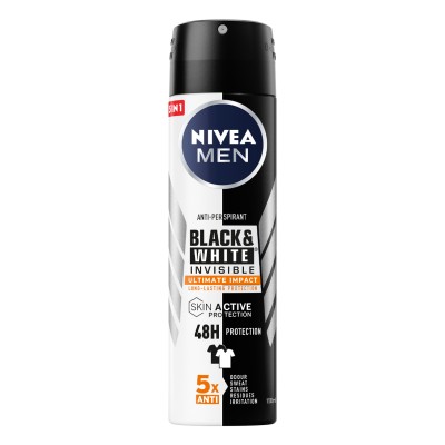 1 - NIVEA Black & White Invisible Ultimate Impact Uomo Deodorante Spray 150 ml