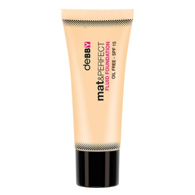 1 - deBBY mat&PERFECT Fluid Foundation 05 - Caramel