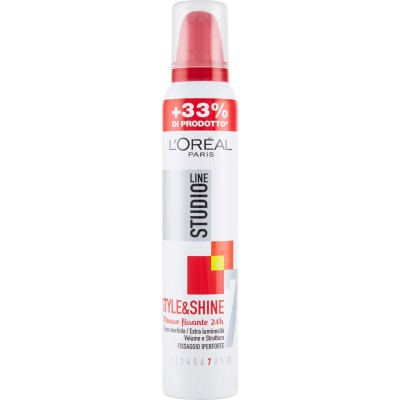 1 - L’Oréal Paris Studio Line Style & Shine Iperforte Hair mousse 200 ml Fixation