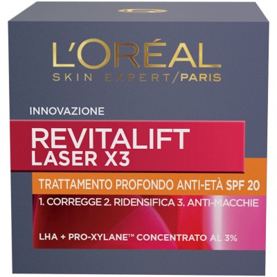 1 - L’Oréal Paris Revitalift Laser X3 Crema Viso Giorno SPF 20, 50 ml