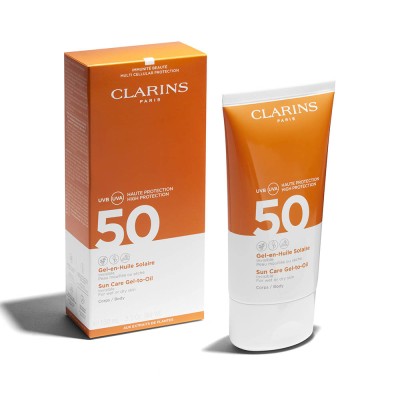 1 - Clarins Sun Care Gel-To-Oil 50 Sunscreen gel Body Adults