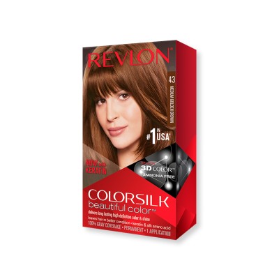 1 - Revlon ColorSilk Beautiful Color 43 Medium Golden Brown