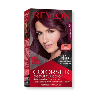 1 - Revlon ColorSilk Beautiful Color 34 Deep Burgundy