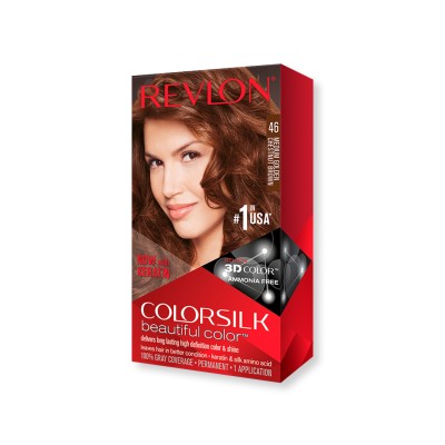 1 - Revlon ColorSilk Beautiful Color 46 Medium Golden Chestnut Brown