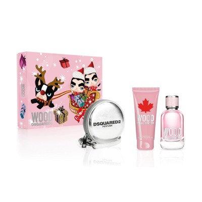 1 - Dsquared2 Wood Eau De Toilette 100ml + Gel Doccia 100ml + Silver Purse