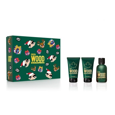 1 - Dsquared2 Green Wood Eau De Toilette 50ml + Gel Doccia 50ml + Balsamo Dopobarba 50ml