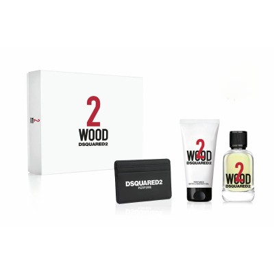 1 - Dsquared2 2Wood 2Wood Eau De Toilette 100ml + Gel Doccia 100ml + Black Card Holder
