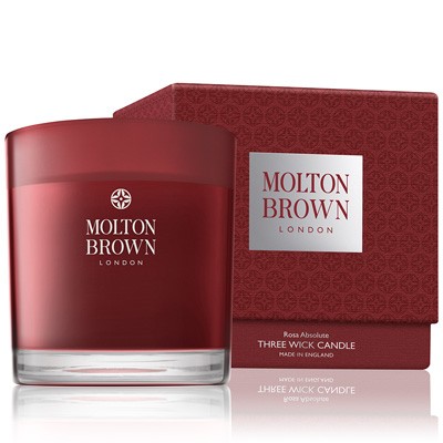 1 - Molton Brown Rosa Absolute Three Wick Candle candela di cera Rotondo Rosso 1 pz