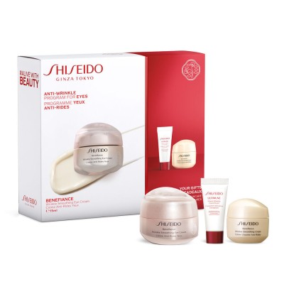 1 - Shiseido Benefiance Wrinkle Smoothing Eye Set: Wrinkle Smoothing Cream 15ml + Wrinkle Smoothing Eye Cream 15ml + Ultimune Po