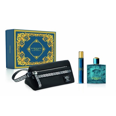 1 - Versace Eros Eau De Toilette 100ml + Travel Spray 10ml + Black Trousse