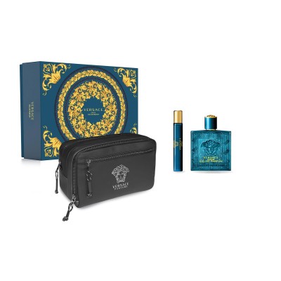 1 - Versace Eros Pour Homme Eau De Parfum 100ml + Eros Travel Spray 10 ml + Trousse For Man