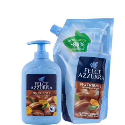 1 - Felce Azzurra Liquid Soap Nourishing Amber and Argan Refill 500ml