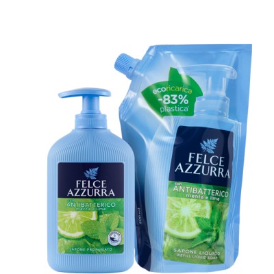 1 - Felce Azzurra Sapone Liquido Con Antibatterico Menta e Lime Ricarica 500ml