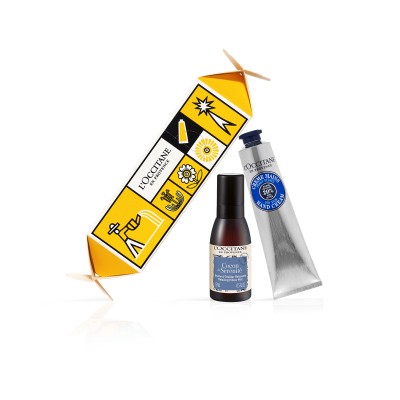 1 - L'Occitane Cracker Karité Cofanetto: Spray rilassante per cuscino 15ml + Crema mani Karité 30ml