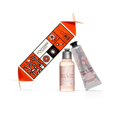 1 - L'Occitane Red Cracker: Cherry Blossom Shower Gel 35ml + Cherry Blossom Hand Cream 10ml