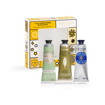 1 - L'Occitane Trio Creme Mani Classico Cofanetto: Crema mani Karité 30ml + Crema mani Mandorla 30ml + Crema mani Verbena 30ml