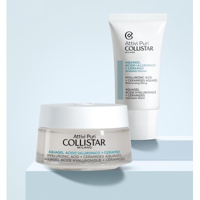 1 - Collistar Cofanetto Attivi Puri Aquagel Acido Ialuronico 50ml + Ceramidi + In Regalo Tubo Aquagel Acido Ialuronico + Ceramid