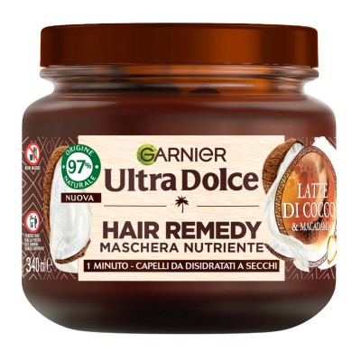 1 - Garnier Ultra Dolce Hair Remedy Maschera Nutriente Capelli Disidratati Latte Di Cocco 340ml