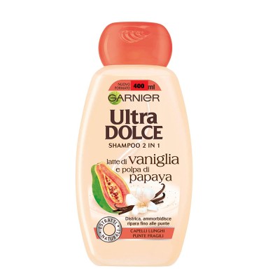 1 - Garnier Ultra Dolce Latte Di Vaniglia E Polpa Di Papaya Unisex Non-professional Shampoo 400 ml