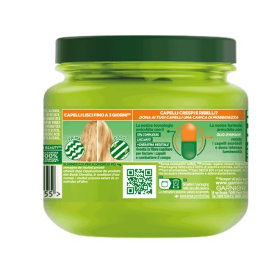 1 - Garnier Fructis Hydra Liss and Shine Maschera per capelli crespi e ribelli 320ml