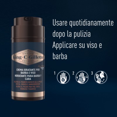 1 - Gillette King C. Crema Idratante Barba E Viso 100ml